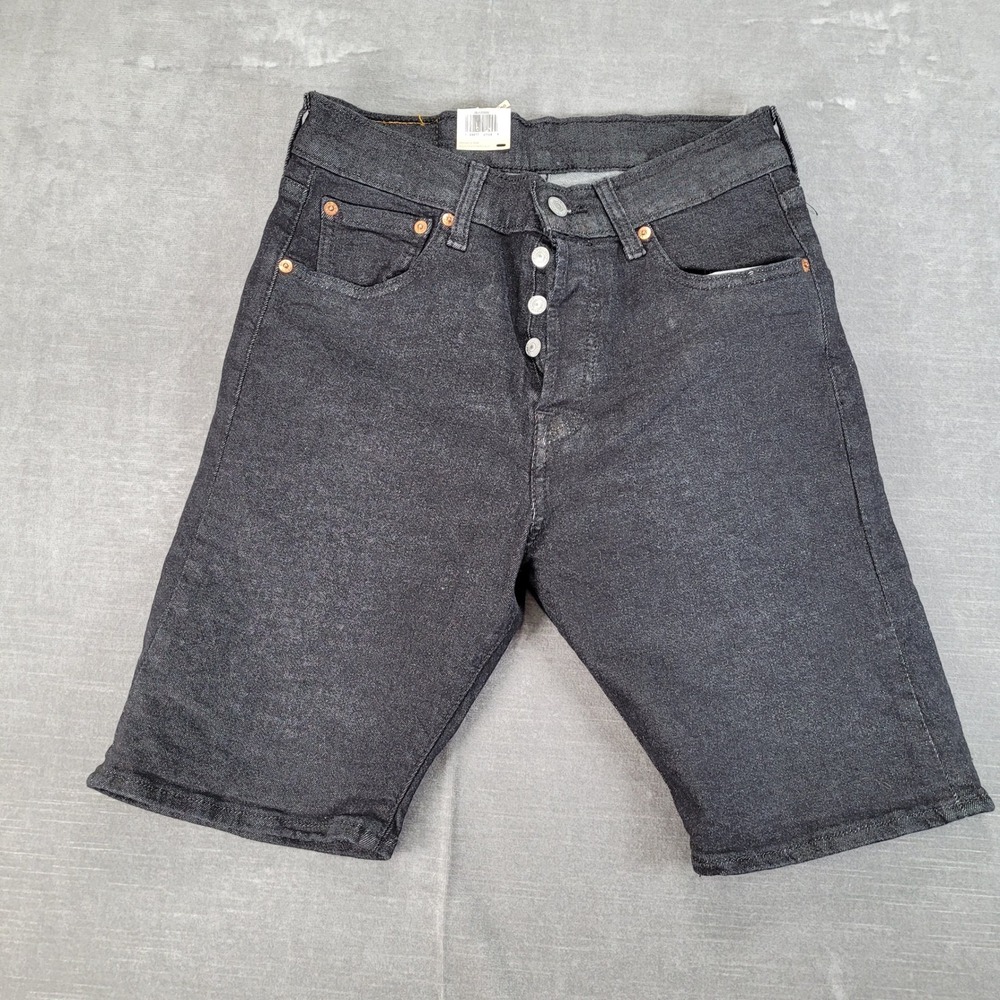 Levi's‎ 501 93 Shorts Mens Black Stretch Denim Button Fly Size 30